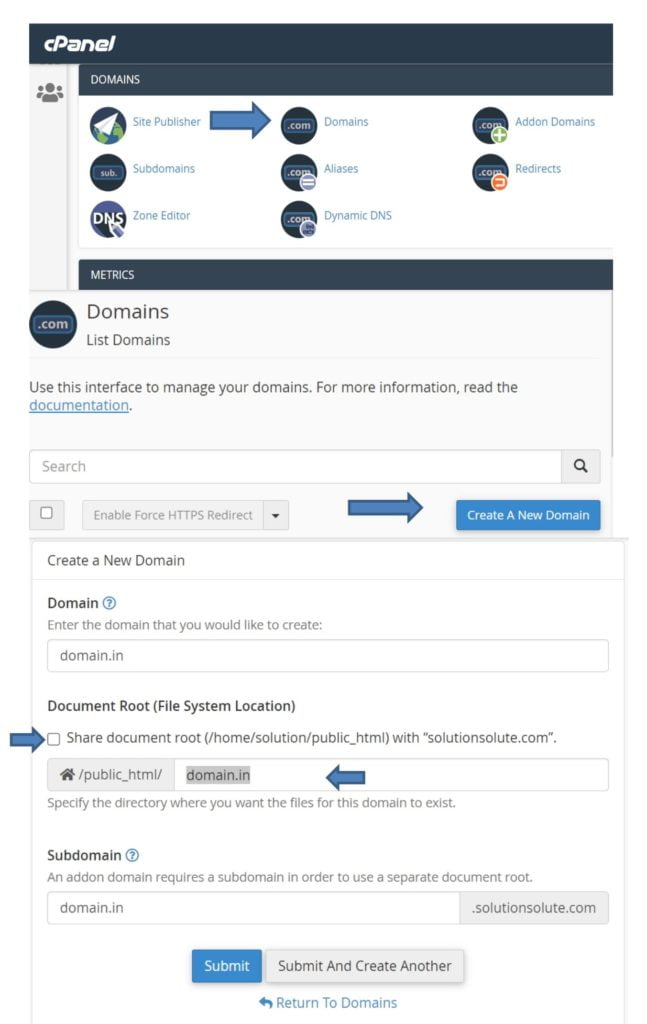 How to add domain to Cpanel